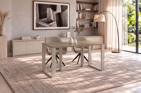 Ausziehbarer Esstisch Borys Max 130-330 x 85 cm für 4 6 8 10 12 14 Personen, Eiche Wotan, Kufengestell Kaschmir matt, Bild 2
