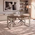 Ausziehbarer Esstisch Borys 130-290 x 80 cm für 4 6 8 10 12 Personen, Eiche Stirling, Kufengestell Kaschmir matt, Bild 2
