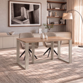 Ausziehbarer Esstisch Borys Max 130-250 x 85 cm für 4 6 8 10 Personen, Eiche Craft Gold, Kufengestell Kaschmir matt, Bild 2