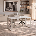 Ausziehbarer Esstisch Borys 130-210 x 80 cm für 4 6 8 Personen, Weiß Hochglanz, Kufengestell Kaschmir matt, Bild 2