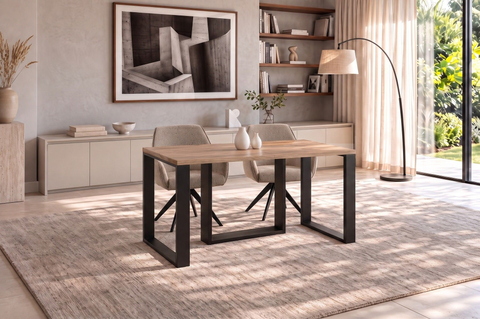 Ausziehbarer Esstisch Borys 130-210 x 80 cm für 4 6 8 Personen, Eiche Craft Gold, Kufengestell Schwarz, Bild 2