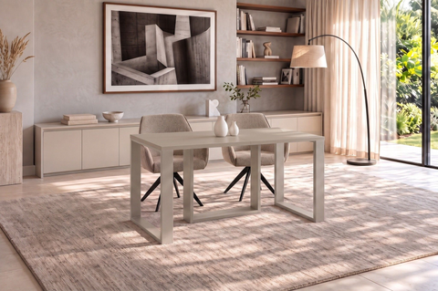 Ausziehbarer Esstisch Borys 130-330 x 80 cm für 4 6 8 10 12 14 Personen, Kaschmir, Kufengestell Kaschmir matt, Bild 2