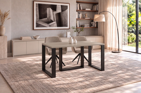 Ausziehbarer Esstisch Borys Max 130-250 x 85 cm für 4 6 8 10 Personen, Kaschmir, Kufengestell Schwarz, Bild 2
