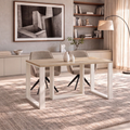 Ausziehbarer Esstisch Borys 130-210 x 80 cm für 4 6 8 Personen, Eiche Cremona, Kufengestell Weiß matt, Bild 2
