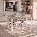 Ausziehbarer Esstisch Borys 130-250 x 80 cm für 4 6 8 10 Personen, Kaschmir, Kufengestell Weiß matt, Bild 2