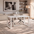 Ausziehbarer Esstisch Borys Bis 130-310 x 90 cm für 4 6 8 10 12 Personen, Weiß Hochglanz, Kufengestell Weiß matt, Bild 2