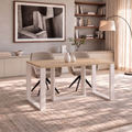 Ausziehbarer Esstisch Borys Bis 130-310 x 90 cm für 4 6 8 10 12 Personen, Eiche Evoke, Kufengestell Weiß matt, Bild 2