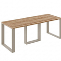 Ausziehbarer Esstisch Borys 130-210 x 80 cm für 4 6 8 Personen, Eiche Craft Gold, Kufengestell Kaschmir matt, Bild 3