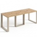 Ausziehbarer Esstisch Borys 130-210 x 80 cm für 4 6 8 Personen, Eiche Artisan, Kufengestell Kaschmir matt, Bild 3