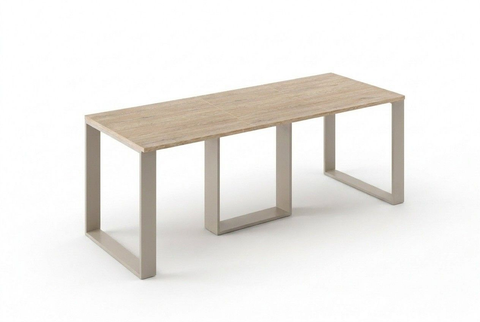 Ausziehbarer Esstisch Borys 130-210 x 80 cm für 4 6 8 Personen, Eiche Cremona, Kufengestell Kaschmir matt, Bild 3