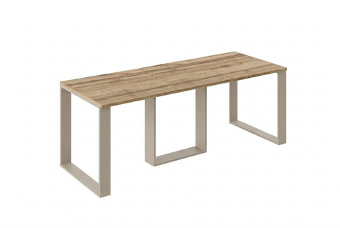 Ausziehbarer Esstisch Borys 130-210 x 80 cm für 4 6 8 Personen, Eiche Wotan, Kufengestell Kaschmir matt, Bild 3