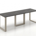 Ausziehbarer Esstisch Borys 130-250 x 80 cm für 4 6 8 10 Personen, Beton Dunkel, Kufengestell Kaschmir matt, Bild 3