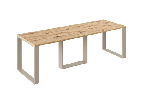 Ausziehbarer Esstisch Borys 130-250 x 80 cm für 4 6 8 10 Personen, Eiche Artisan, Kufengestell Kaschmir matt, Bild 3