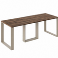 Ausziehbarer Esstisch Borys 130-210 x 80 cm für 4 6 8 Personen, Eiche Stirling, Kufengestell Kaschmir matt, Bild 3