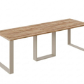 Ausziehbarer Esstisch Borys Max 130-250 x 85 cm für 4 6 8 10 Personen, Eiche Craft Gold, Kufengestell Kaschmir matt, Bild 3