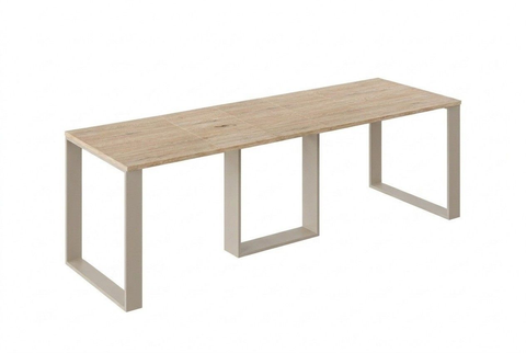 Ausziehbarer Esstisch Borys Max 130-250 x 85 cm für 4 6 8 10 Personen, Eiche Cremona, Kufengestell Kaschmir matt, Bild 3