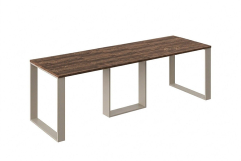Ausziehbarer Esstisch Borys Max 130-250 x 85 cm für 4 6 8 10 Personen, Eiche Stirling, Kufengestell Kaschmir matt, Bild 3