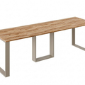 Ausziehbarer Esstisch Borys 130-290 x 80 cm für 4 6 8 10 12 Personen, Eiche Craft Gold, Kufengestell Kaschmir matt, Bild 3