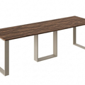 Ausziehbarer Esstisch Borys 130-290 x 80 cm für 4 6 8 10 12 Personen, Eiche Stirling, Kufengestell Kaschmir matt, Bild 3