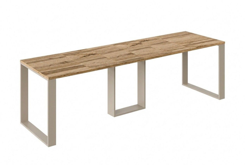Ausziehbarer Esstisch Borys 130-290 x 80 cm für 4 6 8 10 12 Personen, Eiche Wotan, Kufengestell Kaschmir matt, Bild 3