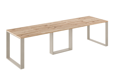 Ausziehbarer Esstisch Borys Bis 130-310 x 90 cm für 4 6 8 10 12 Personen, Eiche Evoke, Kufengestell Kaschmir matt, Bild 3