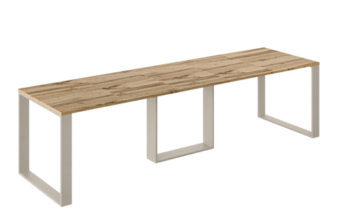 Ausziehbarer Esstisch Borys Bis 130-310 x 90 cm für 4 6 8 10 12 Personen, Eiche Wotan, Kufengestell Kaschmir matt, Bild 3