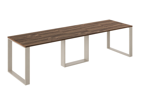 Ausziehbarer Esstisch Borys Bis 130-310 x 90 cm für 4 6 8 10 12 Personen, Eiche Stirling, Kufengestell Kaschmir matt, Bild 3