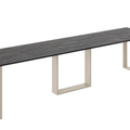 Ausziehbarer Esstisch Borys 130-330 x 80 cm für 4 6 8 10 12 14 Personen, Beton Dunkel, Kufengestell Kaschmir matt, Bild 3
