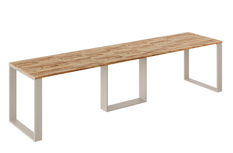 Ausziehbarer Esstisch Borys Max 130-330 x 85 cm für 4 6 8 10 12 14 Personen, Eiche Craft Gold, Kufengestell Kaschmir matt, Bild 3