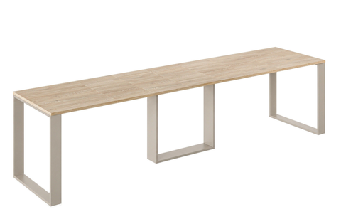 Ausziehbarer Esstisch Borys Max 130-330 x 85 cm für 4 6 8 10 12 14 Personen, Eiche Cremona, Kufengestell Kaschmir matt, Bild 3