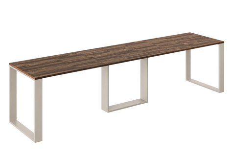 Ausziehbarer Esstisch Borys Max 130-330 x 85 cm für 4 6 8 10 12 14 Personen, Eiche Stirling, Kufengestell Kaschmir matt, Bild 3