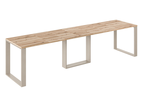 Ausziehbarer Esstisch Borys Max 130-330 x 85 cm für 4 6 8 10 12 14 Personen, Eiche Evoke, Kufengestell Kaschmir matt, Bild 3