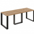 Ausziehbarer Esstisch Borys 130-210 x 80 cm für 4 6 8 Personen, Eiche Craft Gold, Kufengestell Schwarz, Bild 3