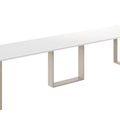 Ausziehbarer Esstisch Borys 130-330 x 80 cm für 4 6 8 10 12 14 Personen, Weiß Hochglanz, Kufengestell Kaschmir matt, Bild 3