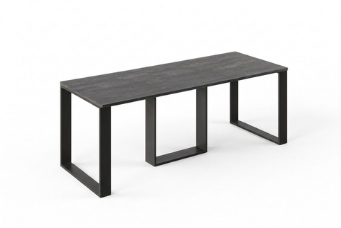 Ausziehbarer Esstisch Borys 130-210 x 80 cm für 4 6 8 Personen, Beton Dunkel, Kufengestell Schwarz, Bild 3