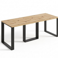 Ausziehbarer Esstisch Borys 130-210 x 80 cm für 4 6 8 Personen, Eiche Artisan, Kufengestell Schwarz, Bild 3