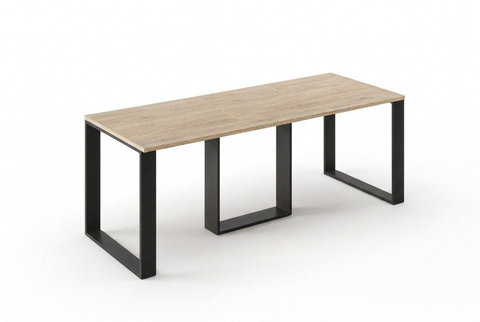Ausziehbarer Esstisch Borys 130-210 x 80 cm für 4 6 8 Personen, Eiche Cremona, Kufengestell Schwarz, Bild 3