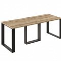 Ausziehbarer Esstisch Borys 130-210 x 80 cm für 4 6 8 Personen, Eiche Wotan, Kufengestell Schwarz, Bild 3