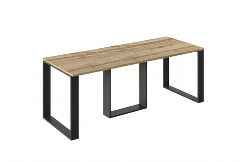 Ausziehbarer Esstisch Borys 130-210 x 80 cm für 4 6 8 Personen, Eiche Wotan, Kufengestell Schwarz, Bild 3