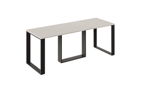Ausziehbarer Esstisch Borys 130-210 x 80 cm für 4 6 8 Personen, Kaschmir, Kufengestell Schwarz, Bild 3