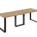 Ausziehbarer Esstisch Borys 130-250 x 80 cm für 4 6 8 10 Personen, Eiche Craft Gold, Kufengestell Schwarz, Bild 3