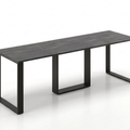 Ausziehbarer Esstisch Borys 130-250 x 80 cm für 4 6 8 10 Personen, Beton Dunkel, Kufengestell Schwarz, Bild 3