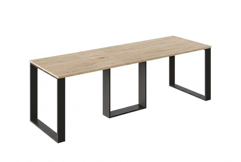 Ausziehbarer Esstisch Borys 130-250 x 80 cm für 4 6 8 10 Personen, Eiche Cremona, Kufengestell Schwarz, Bild 3