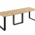 Ausziehbarer Esstisch Borys Max 130-250 x 85 cm für 4 6 8 10 Personen, Eiche Artisan, Kufengestell Schwarz, Bild 3
