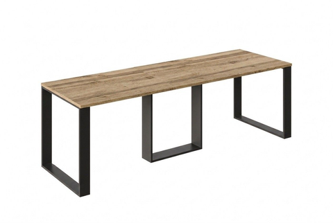 Ausziehbarer Esstisch Borys Max 130-250 x 85 cm für 4 6 8 10 Personen, Eiche Wotan, Kufengestell Schwarz, Bild 3