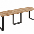 Ausziehbarer Esstisch Borys 130-290 x 80 cm für 4 6 8 10 12 Personen, Eiche Craft Gold, Kufengestell Schwarz, Bild 3