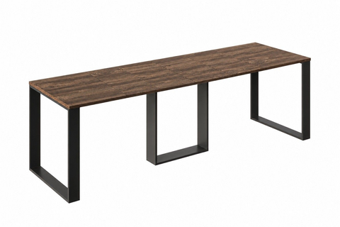 Ausziehbarer Esstisch Borys 130-290 x 80 cm für 4 6 8 10 12 Personen, Eiche Stirling, Kufengestell Schwarz, Bild 3
