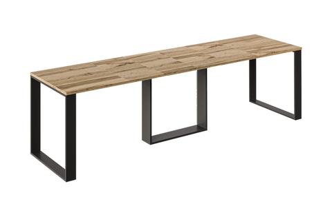 Ausziehbarer Esstisch Borys 130-290 x 80 cm für 4 6 8 10 12 Personen, Eiche Wotan, Kufengestell Schwarz, Bild 3
