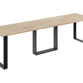 Ausziehbarer Esstisch Borys 130-290 x 80 cm für 4 6 8 10 12 Personen, Eiche Cremona, Kufengestell Schwarz, Bild 3