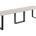 Ausziehbarer Esstisch Borys 130-290 x 80 cm für 4 6 8 10 12 Personen, Kaschmir, Kufengestell Schwarz, Bild 3